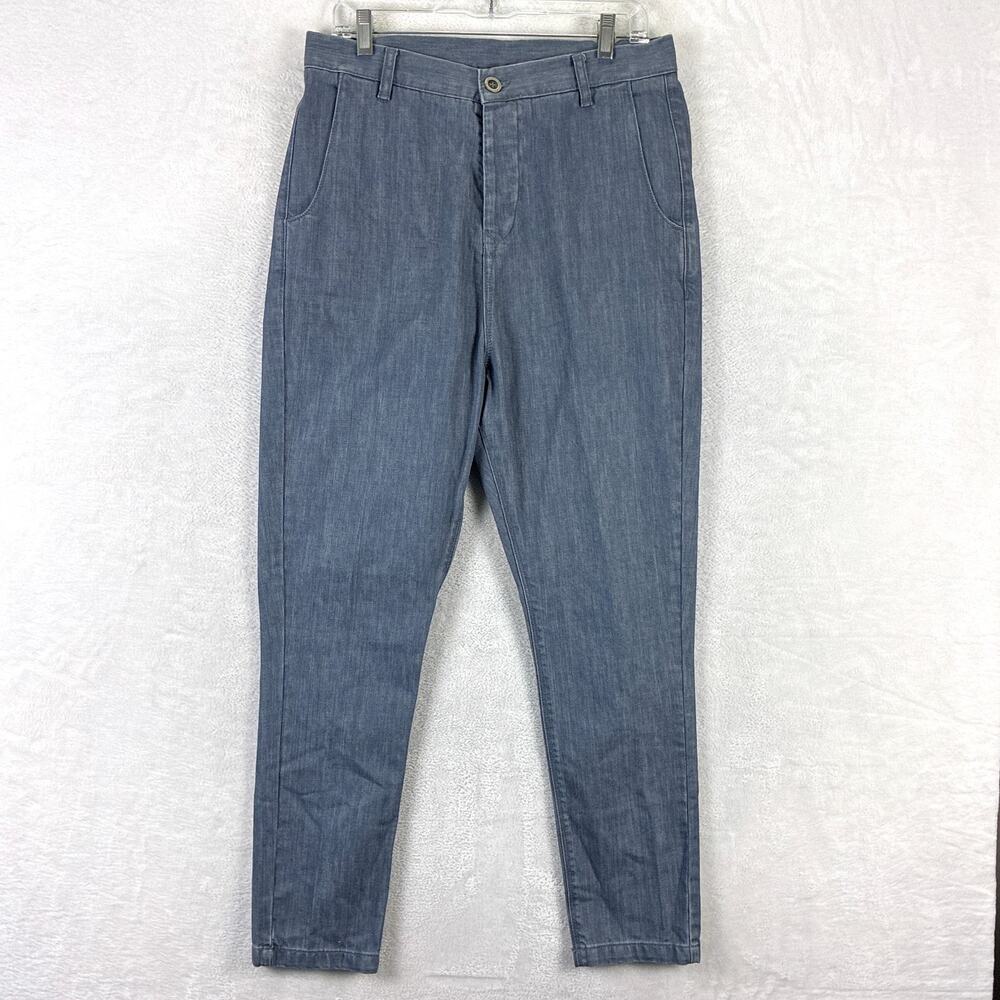 Asos Trousers Mens 30x32 (32x30) Washed Gray Cinch Buckle Back Pants Classic